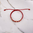 Pulsera Roja  0.9gr / 3mm-4mm-6mm Bolas Lisas Diamantada Oro Amarillo &