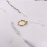 Anillo Solitario 1.4gr / T5 1/2 / Circon Blanco Dos Oros Amarillo Blanco &