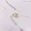 Anillo Flor de Loto 1.5gr / T6 1/4 / Circones Blancos Oro Amarillo &