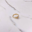 Anillo Solitario Halo 1.8gr / T6 1/2 / Circones Blancos Oro Amarillo &