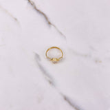 Anillo Solitario Corazon 1.35gr / T5 1/2 / Circones Blancos Oro Amarillo &