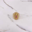 Anillo Virgen De Guadalupe 10.85gr / T10 1/4 / Circones Verdes Fucsias Blancos Oro Amarillo &