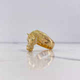 Anillo Caballo Fabricado 24.85gr / T9 1/2 / Circones Blancos Verdes Oro Amarillo $