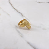 Anillo Caballo Fabricado 24.85gr / T9 1/2 / Circones Blancos Verdes Oro Amarillo $