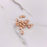 Herraje Cilindro 0.15gr / 0.5cm / 4mm Diamantado Oro Rosa &