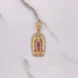 Dije Virgen Guadalupe 5.3gr / 3.7cm / Circones Verdes Fucsias Blancos Oro Amarillo $