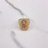 Anillo Virgen Guadalupe 6.3gr / T6  / Circones Blancos Fucsias Azules Oro Amarillo $