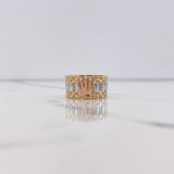 Anillo Correa Corona RX 8gr / T6 / Circones Blancos Tres Oros $