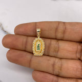 Dije Virgen Guadalupe 2.9gr / 2.5cm / Circones Blancos Verdes Oro Amarillo &