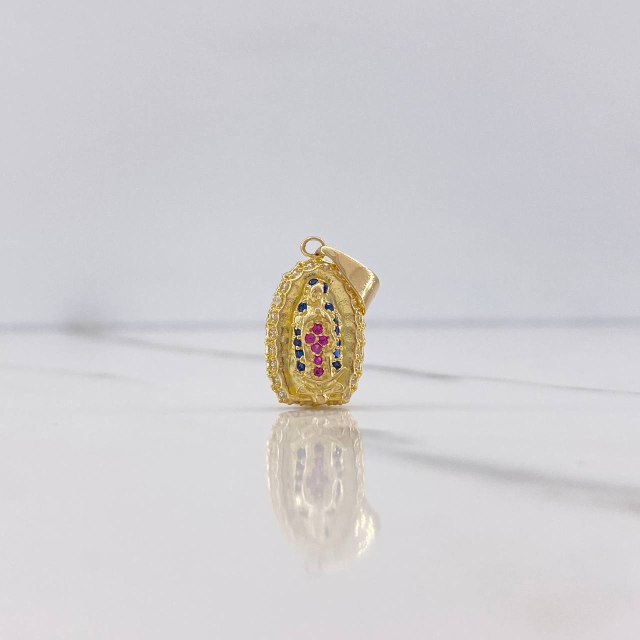 Dije Virgen Guadalupe 1.8gr / 2.2cm / Circones Blancos Azules Fucsias Oro Amarillo &