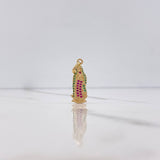 Dije Virgen Guadalupe 1.8gr / 2.8cm / Circones Fucsias Verdes Oro Amarillo $