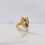 Anillo Rana 7.4gr / T5 / Circones Verdes Naranjas Negros Oro Amarillo $