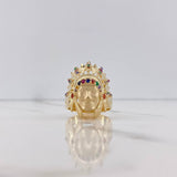 Anillo Indio 12.95gr / T9 3/4 / Circones Colores Oro Amarillo $