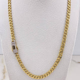 Cadena Cubana Infinito 17.95gr / 60cm / 5mm Diamantada Circones Blancos Oro Amarillo +2 $