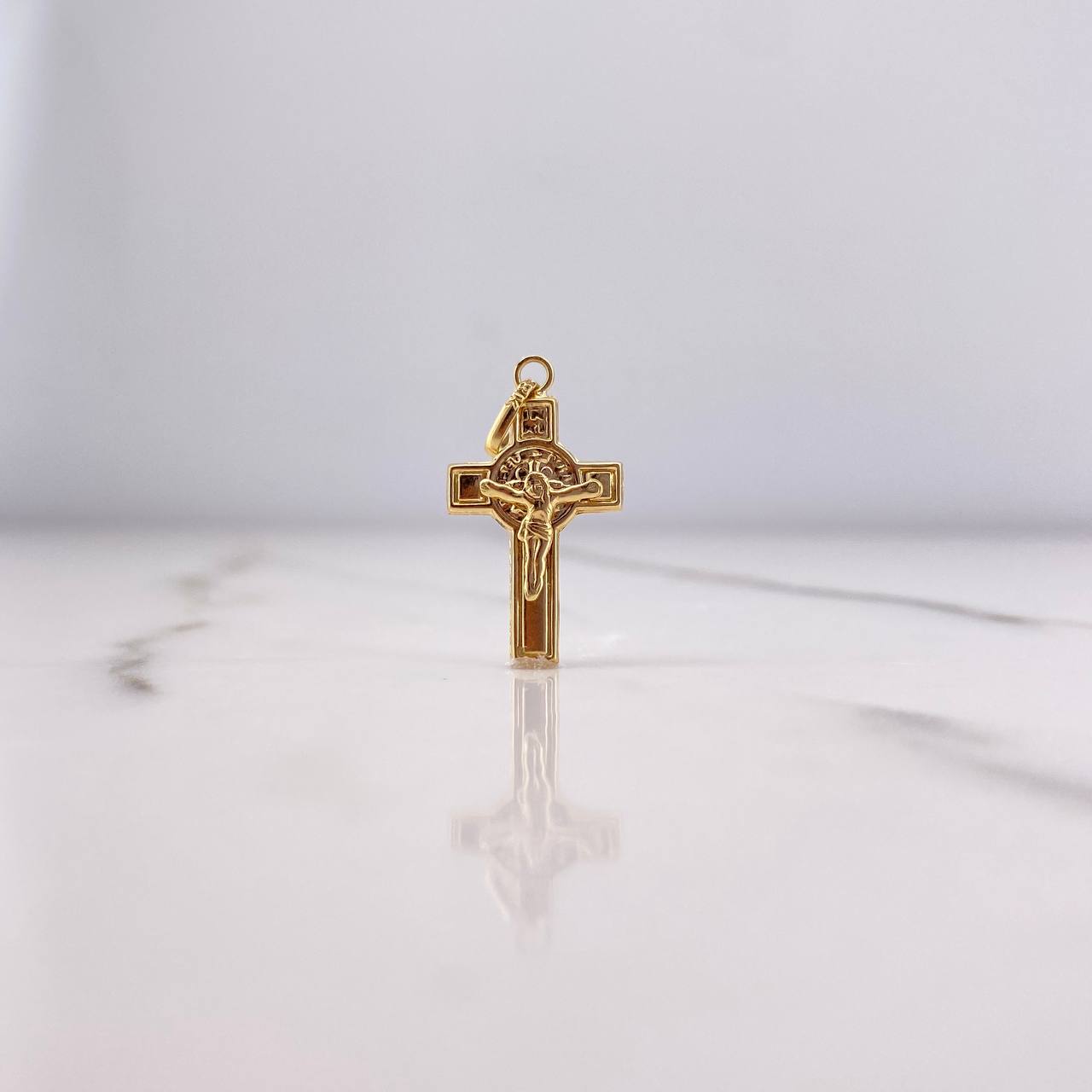 Dije Cruz Cristo 0.8gr / 2.5cm / San Benito Oro Amarillo &