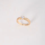 Anillo Solitario Arco 2.3gr / T6 / Circon Blanco Oro Amarillo $