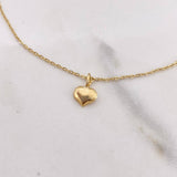 Tobillera Aro Seguido Corazones 1.55gr / 26cm / 1mm Oro Amarillo +3 $