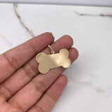 Dije Placa Hueso 2.45gr / 2.7cm / Bordes Diamantados Oro Amarillo $