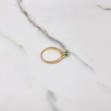 Anillo Solitario Redondo 1.7gr / T6 3/4 / Esmeralda 0.17Qts Oro Amarillo (Joya) &