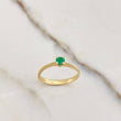 Anillo Solitario Redondo 1.85gr / T7 / Esmeralda 0.20 Qts Oro Amarillo (Joya) &