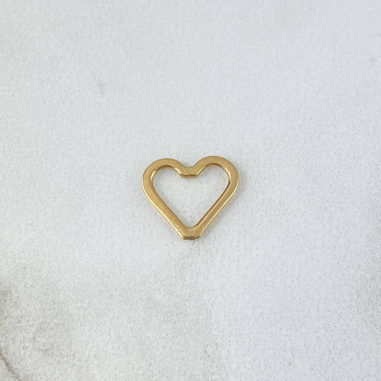 Herraje Corazon Silueta 0.3gr / 0.8cm / Liso Oro Amarillo $