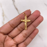 Dije Cruz Cristo 1.4gr / 3.2cm / Baston Rayado Oro Amarillo $