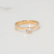 Anillo Solitario Linea Invertida 2.7gr / T5 3/4 / Circon Blanco Oro Amarillo $