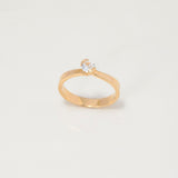 Anillo Solitario Linea Invertida 2.7gr / T5 3/4 / Circon Blanco Oro Amarillo $