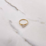 Anillo Solitario 1.6gr / T6 / Liso Circon Blanco Oro Amarillo &