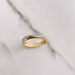 Anillo Argolla Rombos 2.9gr / T6 1/2 / Circones Blancos Oro Amarillo &