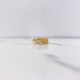 Anillo Olas 3.05gr / T6 1/4 / Circones Blancos Oro Amarillo &