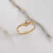 Anillo Linea Invertida Doble 1.8gr / T5 / Circon Blanco Oro Amarillo &