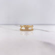 Anillo Corona Linea Doble 3.2gr / T7 1/2 / Circones Blancos Oro Amarillo &