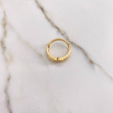 Anillo Corona Linea Doble 3.2gr / T7 1/2 / Circones Blancos Oro Amarillo &