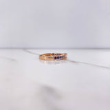 Anillo BV 2.75gr / T6 / Solitario Circones Azules Blanco Oro Rosa &