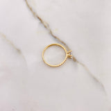 Anillo Linea Invertida 1.65gr / T6 1/2 / Solitario Circones Blancos Oro Amarillo &