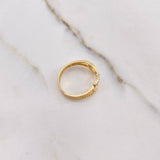 Anillo Infinito 2.55gr / T7 1/4 / Circones Blancos Dos Oros Amarillo Blanco &