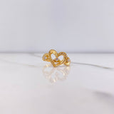 Anillo Corazon 2.35gr / T6 / Silueta Circones Blancos Oro Amarillo &