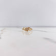 Anillo Lineas Cruzadas Corazon 2.15gr / T7 / Circones Blancos Oro Amarillo &