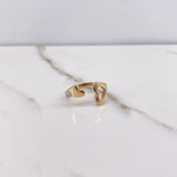 Anillo Abrazo Corazon 2.1gr / T6 1/2 / Circones Blancos Dos Oros Amarillo Blanco &