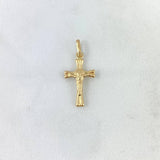 Dije Cruz Cristo 0.6gr / 2.5cm / Rombo Oro Amarillo &