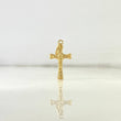 Dije Cruz Cristo 0.6gr / 2.5cm / Rombo Oro Amarillo &