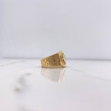 Anillo Brujula 11.1gr / T9 1/2 / Circones Blancos Oro Amarillo &