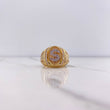 Anillo Signo Peso 10gr / T10 / Circones Blancos Dos Oros Amarillo Blanco &