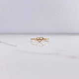 Anillo Corazon 0.8gr / T6 3/4 / Silueta Liso Oro Amarillo &