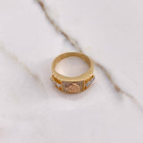 Anillo Caballo Cuadrado 7.55gr / T9 1/4 / Circones Blancos Tres Oros &