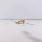 Anillo Corazones 1.9gr / T7 1/2 / Circones Blancos Oro Amarillo &