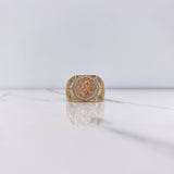 Anillo Sello Octagonal Caballo 13.05gr / T11 1/2 / Circones Blancos Tres Oros &