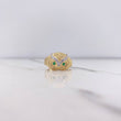 Anillo Buho 4.75gr / T9 / Circones Verdes Dos Oros Amarillo Blanco &