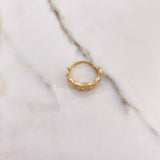 Anillo Corona Corazones 3.35gr / T6 / Circones Blancos Dos Oros Amarillo Blanco &